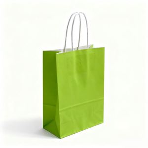 KM Custom Party Favor Paper Bags Business Take Out Shopping Green Eco Friendly Christmas Paper Bags <b>Small</b> <b>Gift</b> Package - Product Image 1