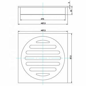 Watermark 80 mét Outlet gạch chèn dưới Brass vuông sàn cống bẫy cho Úc 88*88 mét Kích thước - Product Image 2