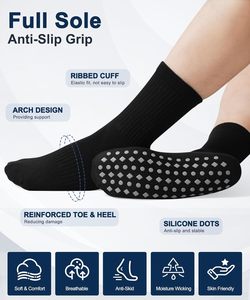 <span class=keywords><strong>Chaussettes</strong></span> en tricot antidérapantes à pois en silicone personnalisées pour hommes, femmes et seniors - Utilisation en milieu hospitalier, Pilates et Yoga - Fournisseur ODM - Product Image 5