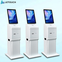 pemesanan mandiri PC layar sentuh berdiri lantai 15.6 21.5 32 inci, kios Printer POS Android Layanan Mandiri interaktif