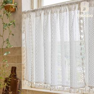 Rideaux courts en voile à franges ajourées de style américain Bubaba <span class=keywords><strong>pour</strong></span> cuisine et <span class=keywords><strong>chambre</strong></span> à coucher - Rideaux courts en voile - Product Image 2