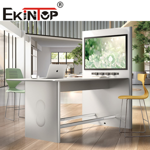 EkiNTop Rectangle Conference <b>Table</b> Metal Frame Industrial Design <b>Office</b> Furniture for Meeting Room 4 Seats Stable Structure - Product Image 4