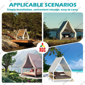 Lit de soleil de jardin en aluminium, petit lit de jour extérieur avec coussins pour utilisation en hôtel - Product Image 5