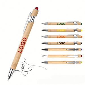Stylo à bille en bambou personnalisé pour la remise des diplômes avec logo gravé au laser pour les cadeaux promotionnels et le marketing d'entreprise - Product Image 1