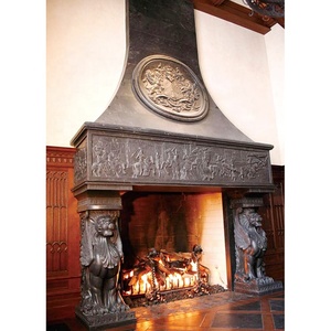 Cổ Lớn Cao Chạm Khắc Đá Cẩm Thạch Lò Sưởi Surround Kệ Mantel Để Bán - Product Image 5