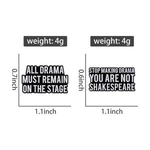 Humour Adulte <span class=keywords><strong>Proverbe</strong></span> Collection Épingles En Émail Tout Le Drame Doit Rester Sur La Scène Broche Revers Badge Drôle Bijoux Cadeau pour Les Amis - Product Image 6