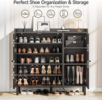 Meuble à chaussures de gros avec 3 portes et étagères réglables, capacité 30 paires, organisateur de rangement pour entrée, couloir, maison