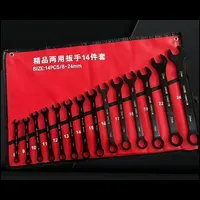 Jeu de clés à molette réglables en acier au carbone de 14 pièces (ouvertes et à cliquet 8-24 mm) – Outils automobiles complets