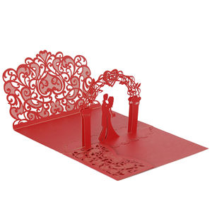 Tarjeta de Felicitación Romántica Rosa para Boda, Tarjeta de Invitación 3D para el Día de San Valentín, Tarjeta de Invitación Personalizada para la Recepción de la Boda, Bendiciones de Boda - Product Image 5