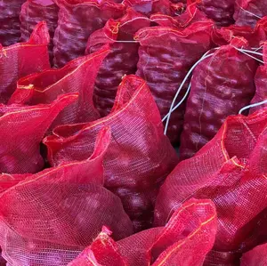 Fruits de mer Agriculture ail gingembre oignon pomme de terre oeufs filet sac pp tubulaire oignon emballage rouge maille sac