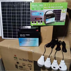 Batterie Externe Portable 12V 20W à Énergie Solaire pour Maison et <span class=keywords><strong>Voiture</strong></span>, Alimentation d'Urgence, 4 Ampoules 5W, Panneau Solaire, Onde Sinusoïdale Pure - Product Image 2