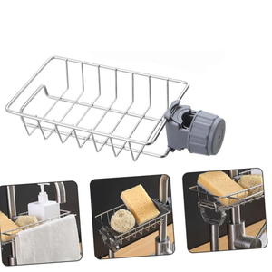 Organizzatore Multifunzionale per Lavello, Portaoggetti Regolabile per Rubinetto e Tubi di <span class=keywords><strong>Scarico</strong></span>, <span class=keywords><strong>Salvaspazio</strong></span> per Mobiletti da Cucina - Product Image 5
