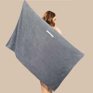 Bonnet de séchage rapide pour cheveux en microfibre absorbante, compressé, jetable, foulard pour cheveux, bonnet de douche pour femmes, gris, épaissi, serviette de bain - Product Image 3