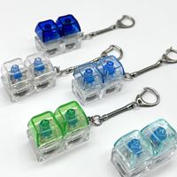 Testeur de commutateurs de clavier mécanique lumineux LED, porte-clés anti-stress, jouet de relaxation, avec capuchon de touche transparent, cadeau de bureau