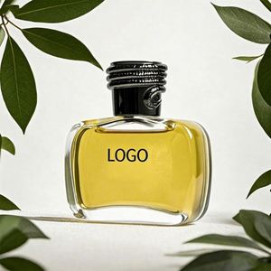 Custom Irregular Womens Perfume Bottle 30ml 50ml 100ml Clear with Black Coiled Cap & <b>Pump</b> Sprayer - Product Image 1