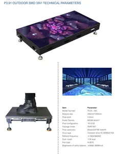 磁気Ledダンスフロアウェディングポータブル3DインタラクティブPiste De Danse Lumineuse Infinity Mirror Infinite Party Stage Floor