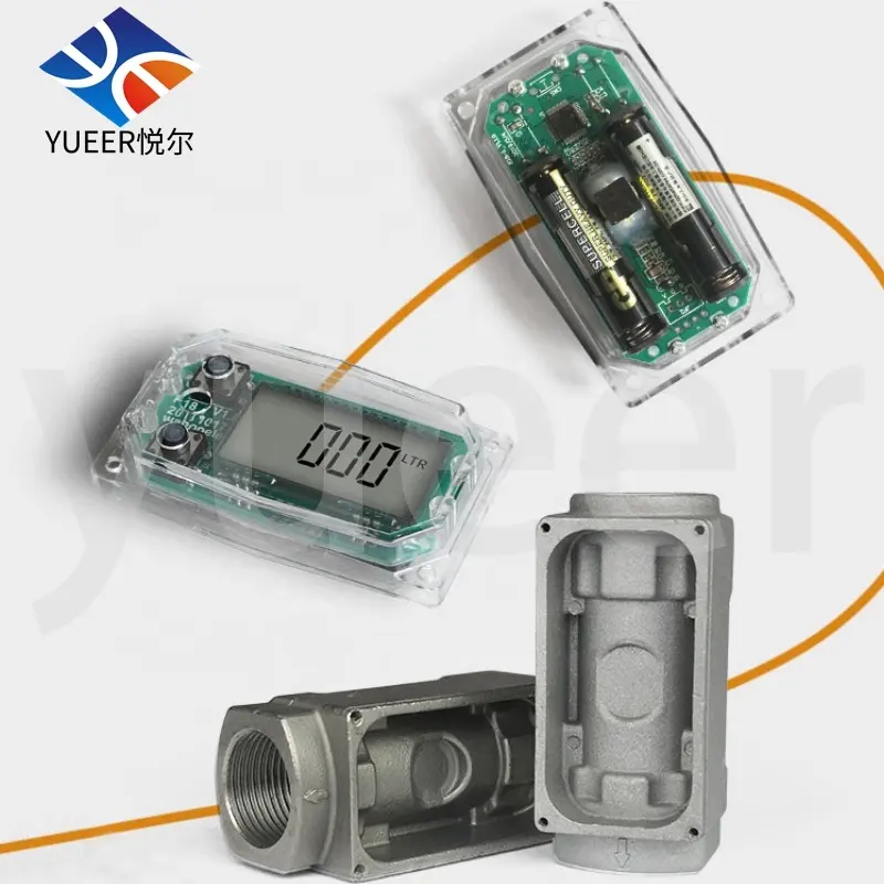 Electronic Aluminum Turbine Pulser Digital Diesel Fuel Flow Meter with high precision for oil  water