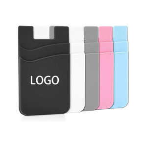 Fábrica promocional logotipo personalizado colorido adhesivo silicona crédito ID teléfono cartera tarjetero - Product Image 1