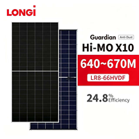 Module photovoltaïque bifacial Longi HiMo X10 d'origine, 650-670W, type N, panneaux solaires mono anti-poussière pour la production d'énergie résidentielle