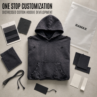 Sweat à capuche ample noir délavé 100 % coton 500 GSM avec imprimé hiver, ourlet brut, style streetwear pour homme, personnalisable OEM ODM, vente en gros de vêtements