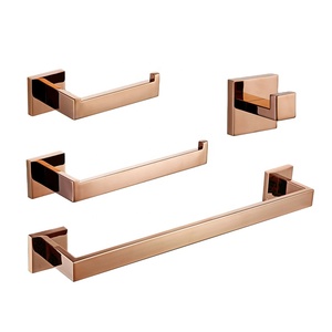 Rose Gold Stainless Steel Wall Hook Toilet Paper Holder Towel Ring Towel Bar Bathroom Accessories