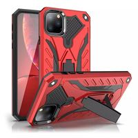 Leadingplus 2 en 1 TPU PC Couverture Arrière Mobile Téléphone avec Porte-Bague Béquille pour iPhone 11 12 X pour Samsung S11