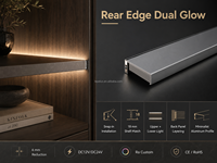 Lampu Linear Kabinet Pajangan 18mm, Penerangan Atas Bawah Rak, Profil Aluminium Dua Sisi YB1036-43-1