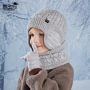 <span class=keywords><strong>Ensemble</strong></span> de gants d'hiver pour enfants en extérieur épais et chaud doublé de polaire et coupe-vent pour la protection des oreilles des garçons et des filles. - Product Image 4