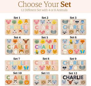 <span class=keywords><strong>Puzzle</strong></span> <span class=keywords><strong>en</strong></span> <span class=keywords><strong>bois</strong></span> personnalisé avec le nom des enfants, lettres géantes, cadeau unique pour bébé, cadeau de premier anniversaire, jouet éducatif pour tout-petits - Product Image 2