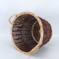 Panier de rangement en osier pour bois de chauffage de saule très résistant, doublé de qualité supérieure, écologique et multifonctionnel en rotin brut