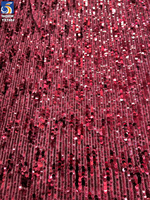 Tissu à paillettes métalliques droites YX748 250 g/m² en maille élastique brodée 3MM+5MM pour jupes féminines tendance