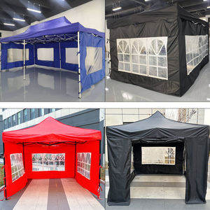 Abri pliant instantané de paroi latérale de fenêtre d'Oxford de haute qualité 300D 600D avec 4 parois latérales <span class=keywords><strong>filet</strong></span> bleu <span class=keywords><strong>10x10</strong></span> tente d'auvent Pop Up - Product Image 4