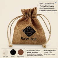Sac en toile de jute naturelle personnalisé avec logo imprimé, petit sac à cordon pour cadeaux de Noël, emballage de bougies, sac réutilisable en chanvre et lin