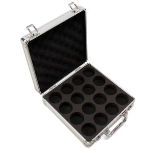 Estuche de Transporte Personalizado para Bolas de Billar Inglés, Plateado, para 16 Bolas - (2 Pulgadas) - Product Image 1