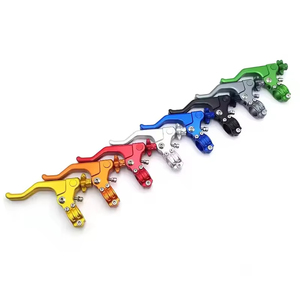 Ensemble de levier d'embrayage court pour guidon de moto CNC universel bleu 7/8'' 22mm - Product Image 1