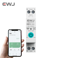 63A Tuya pengukur energi pintar WIFI, untuk rumah pintar, pemantau pengukuran Kwh, pemutus sirkuit, relai pengatur waktu