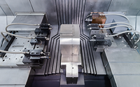 Type intelligent de Gang de précision tour de CNC à Double tête structure horizontale de lit plat de qualité automatique caractéristiques d'économie d'énergie de Fanuc
