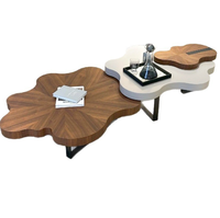 Table basse pliable STG en bois massif noyer, style Wabi-Sabi, nuage irrégulier, design moderne européen italien, pour salon