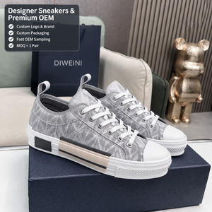 Luxury Designer <b>Grey</b> Jacquard Walking <b>Shoes</b> <b>Men</b> Women High Quality Geometric Monogram Baskets Zapatillas Chaussures New - Product Image 1