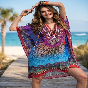 Kaftan en lin noir de marque en gros, broderie à pois, vêtement islamique fait main, longueur genou, manches bouffantes pour femme, respirant, blanc - Product Image 3