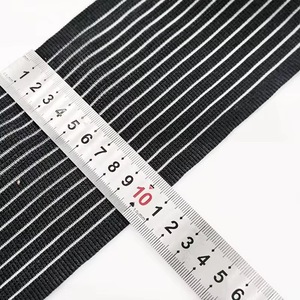 Línea de banda elástica de seda de pescado de punto de ganchillo blanco y negro ancho de alta calidad para cintura deportiva y ropa interior - Product Image 1