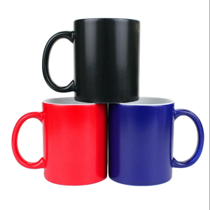 Giá bán buôn cá nhân 11oz gốm nước nóng thăng hoa đen đỏ màu xanh thay đổi ma thuật Mug - Product Image 3