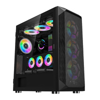 Étui SNOWMAN Atx Pc avec armoire de bureau de fenêtre de panneau latéral en verre trempé ouvrable pour boîtier de tour d'ordinateur de jeu