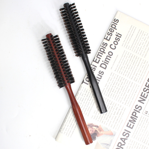 Poils de sanglier <span class=keywords><strong>brosse</strong></span> <span class=keywords><strong>ronde</strong></span> <span class=keywords><strong>cheveux</strong></span> cuir chevelu bambou bois boucles définition coiffure dents fines <span class=keywords><strong>brosse</strong></span> peigne noir aluminium Curl peigne - Product Image 6