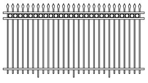 Clôture de jardin en acier galvanisé thermolaqué de haute qualité, panneau de clôture en acier à 4 rails, type <span class=keywords><strong>piquet</strong></span>, en <span class=keywords><strong>fer</strong></span> forgé - Product Image 2