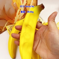 Vente en gros de bananes réalistes en PU de 8 cm, modèle de fruit à rebond lent, jouet à presser anti-stress, cadeau en vrac unisexe, à partir de 14 ans