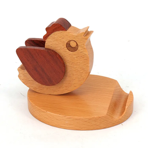 Support de téléphone en bois en forme d'abeille, artisanat vietnamien en hêtre, personnalisable avec logo, décoration d'intérieur - Product Image 2