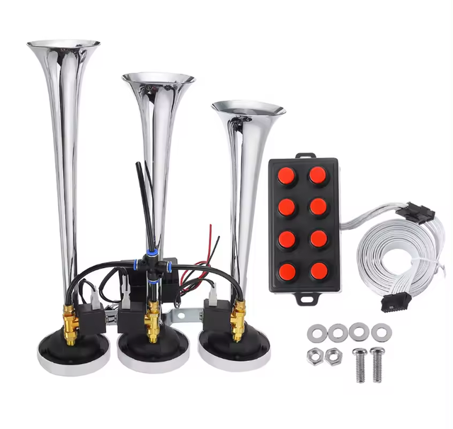 110db Three Tube Horn Car Horn 12V/24V Universal Loudspeaker Auto Modification Accessory Car Air Horns 6/8 Sound Effect