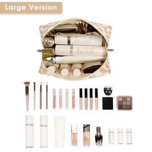 Sac à cosmétiques à carreaux imperméables en <span class=keywords><strong>tissu</strong></span> de polyester, pochette de maquillage, trousse de toilette, trousse de maquillage - Product Image 3