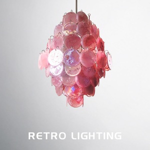 <span class=keywords><strong>Lampadario</strong></span> Vintage Francese in Vetro di Murano, Lampada a Sospensione di Lusso con Dischi Iridescenti Rosa a Forma di Petalo, per Villa, Soggiorno, <span class=keywords><strong>Camera</strong></span> <span class=keywords><strong>da</strong></span> <span class=keywords><strong>Letto</strong></span> - Product Image 6
